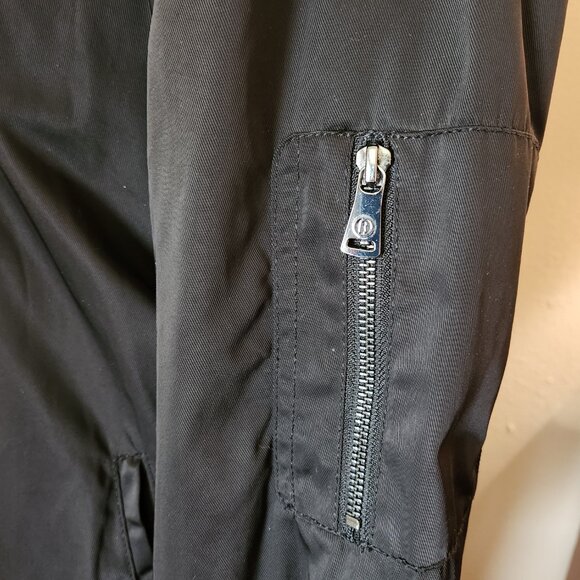 Bernardo Jacket Womens Small Black Bomber Military Full Zip Boho Coat Pockets - Picture 7 of 14